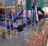 Flooding in a playground under construction